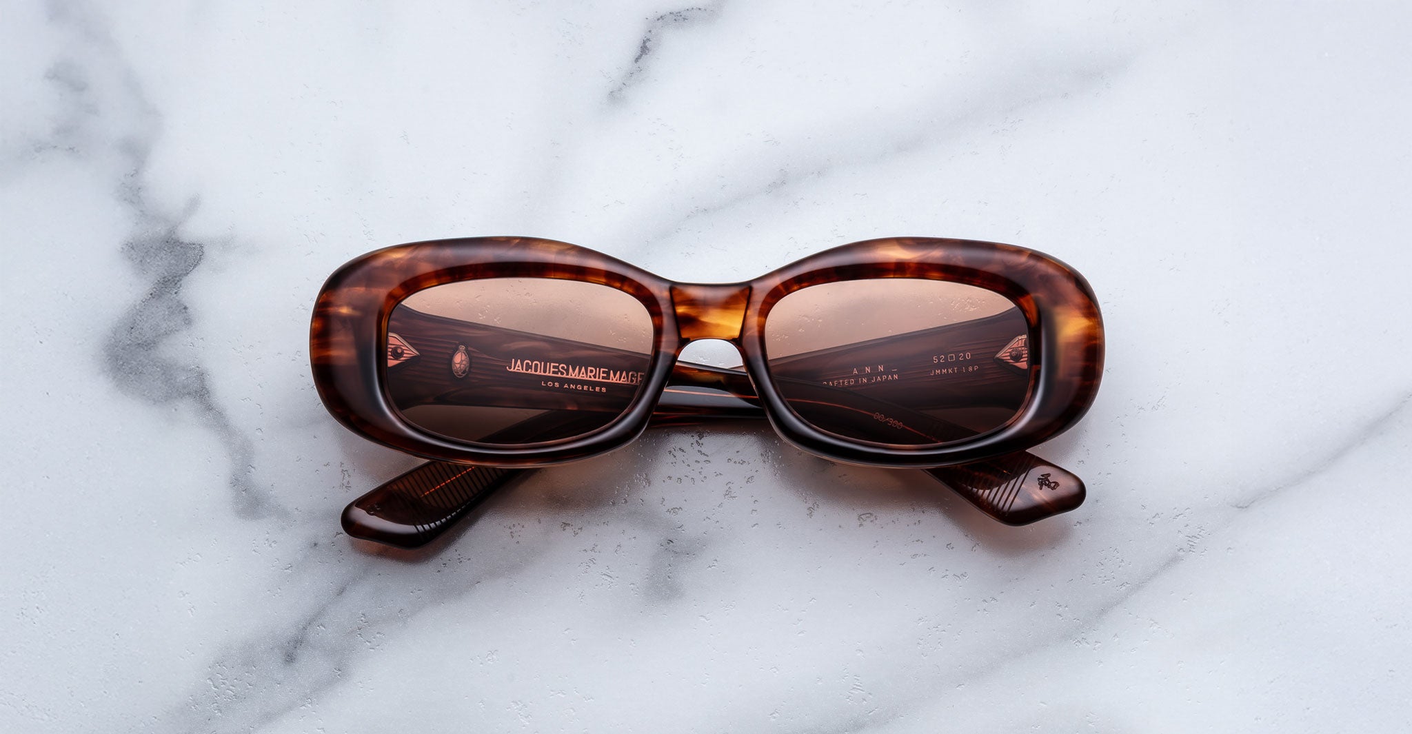 Jacques Marie Mage Ann in Bourbon, front view with rich brown tortoise acetate frame and warm tinted lenses