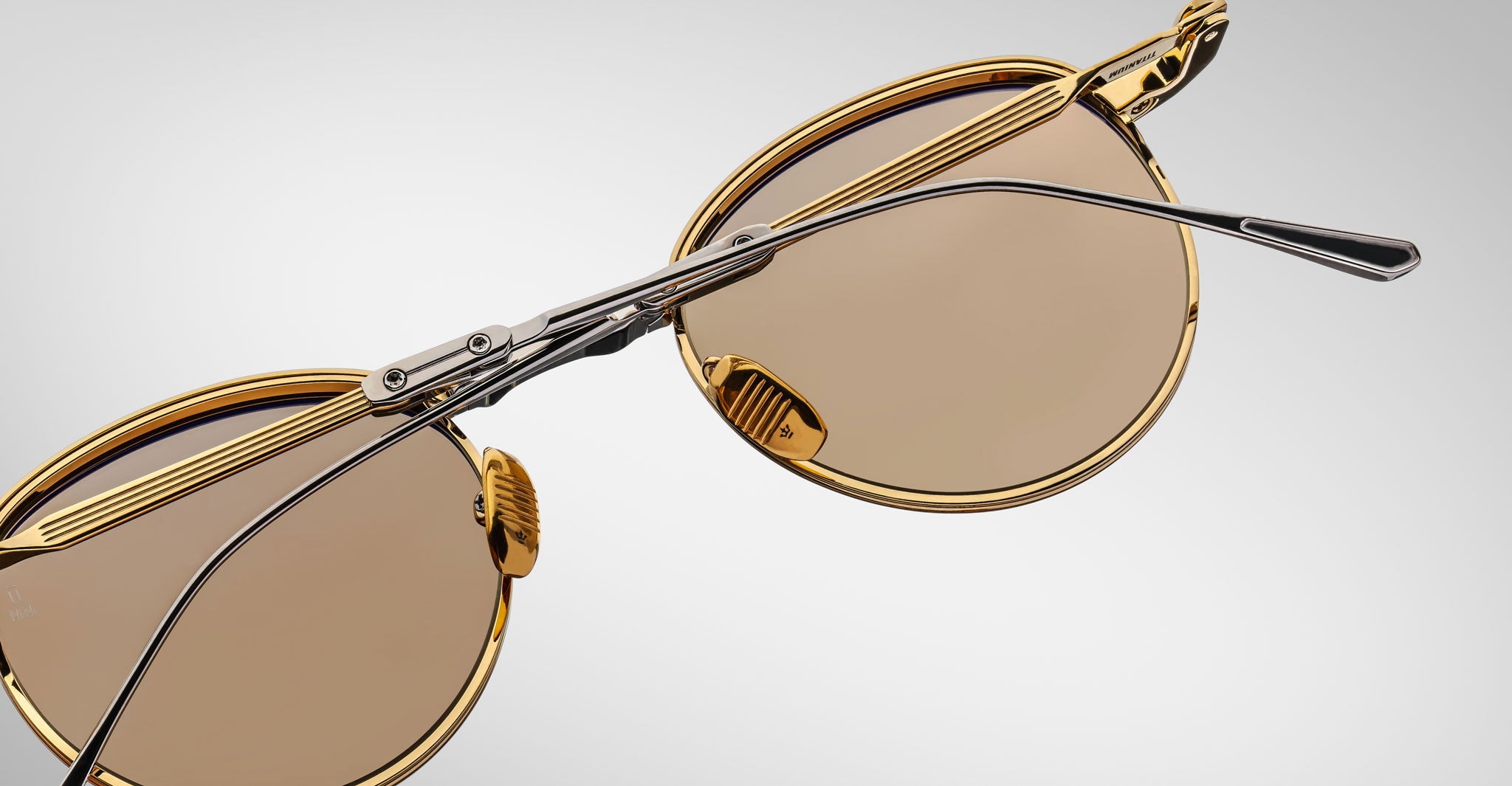 Detailed view of the back of the Jacques Marie Mage Archibald Sunglass in Roma Colorway