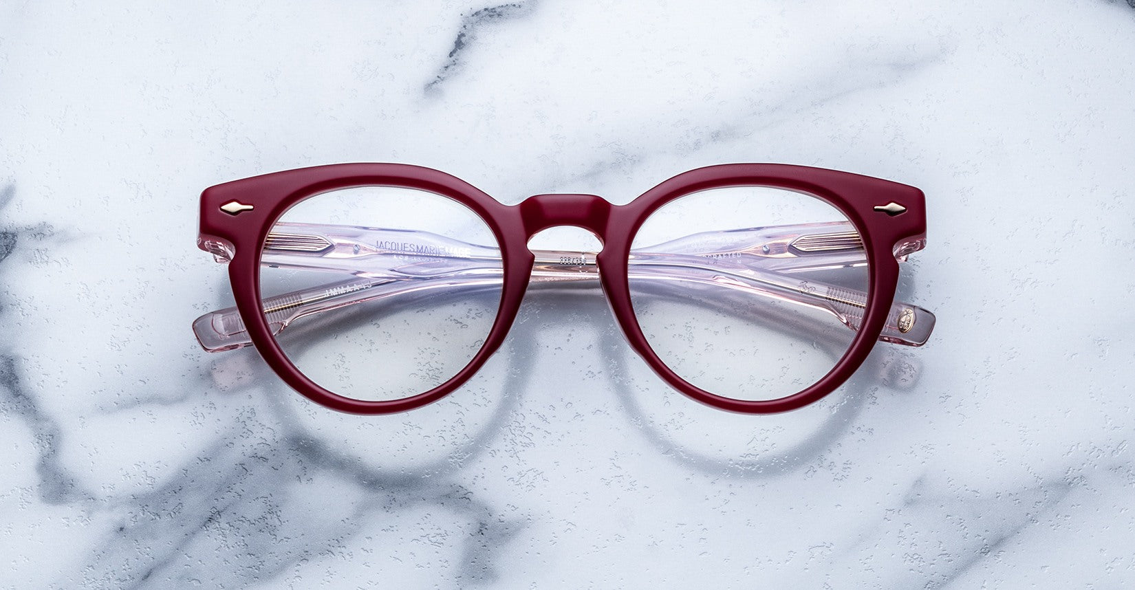 Jacques Marie Mage Arp style glasses in red
