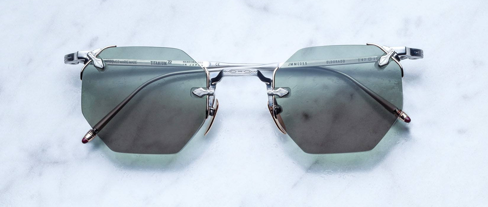 Jacques Marie Mage El Dorado style rimless sunglasses in Antique colorway