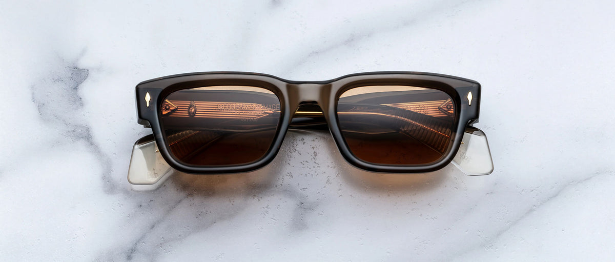 Jacques Marie Mage Jeff in London rectangular brown acetate sunglasses