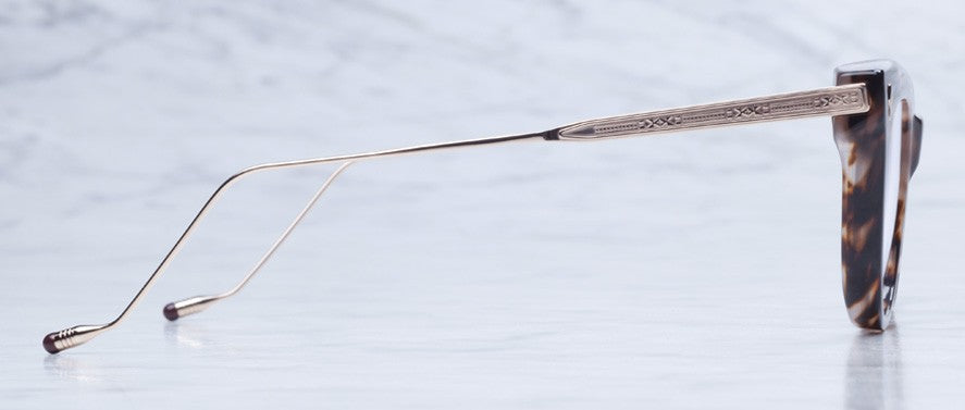side view of the Jacques Marie Mage Joan style glasses in colorway Quartz