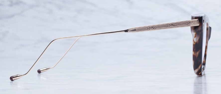 side view of the Jacques Marie Mage Joan style glasses in colorway Quartz