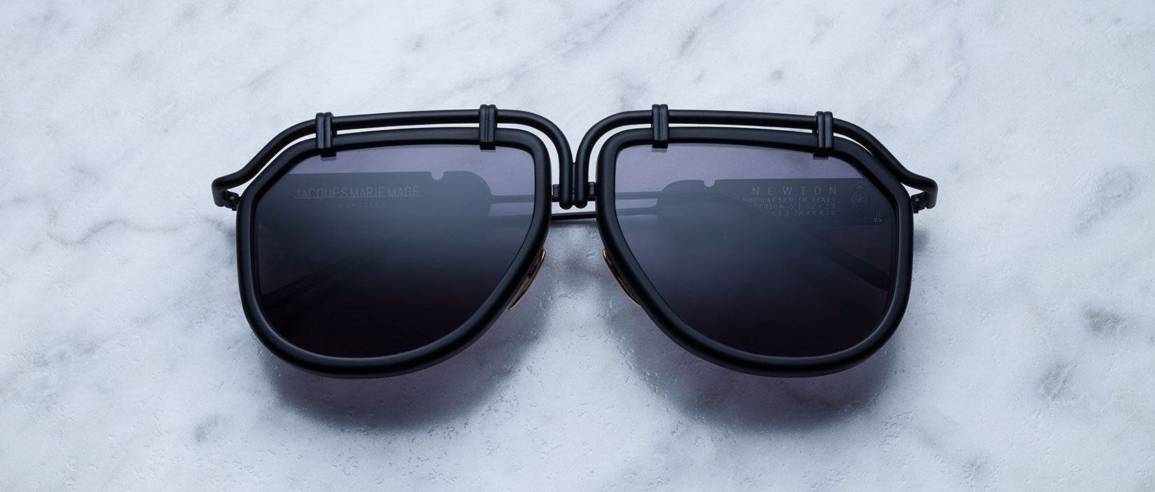 Jacques Marie Mage Newton style sunglasses in colorway Carbon