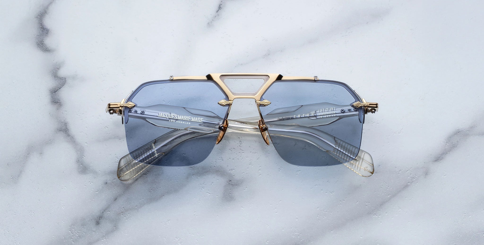 Jacques Marie Mage Silverton sunglass in the Ciel colorway front view
