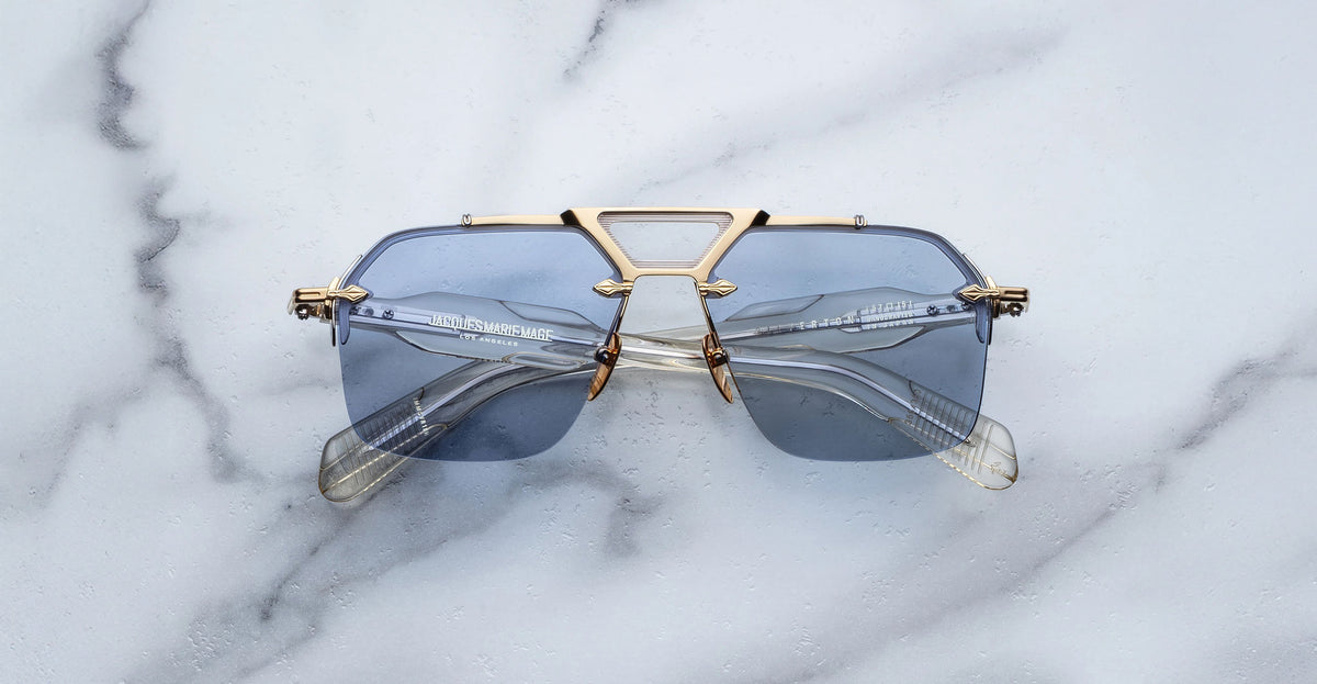 Jacques Marie Mage Silverton sunglass in the Ciel colorway front view