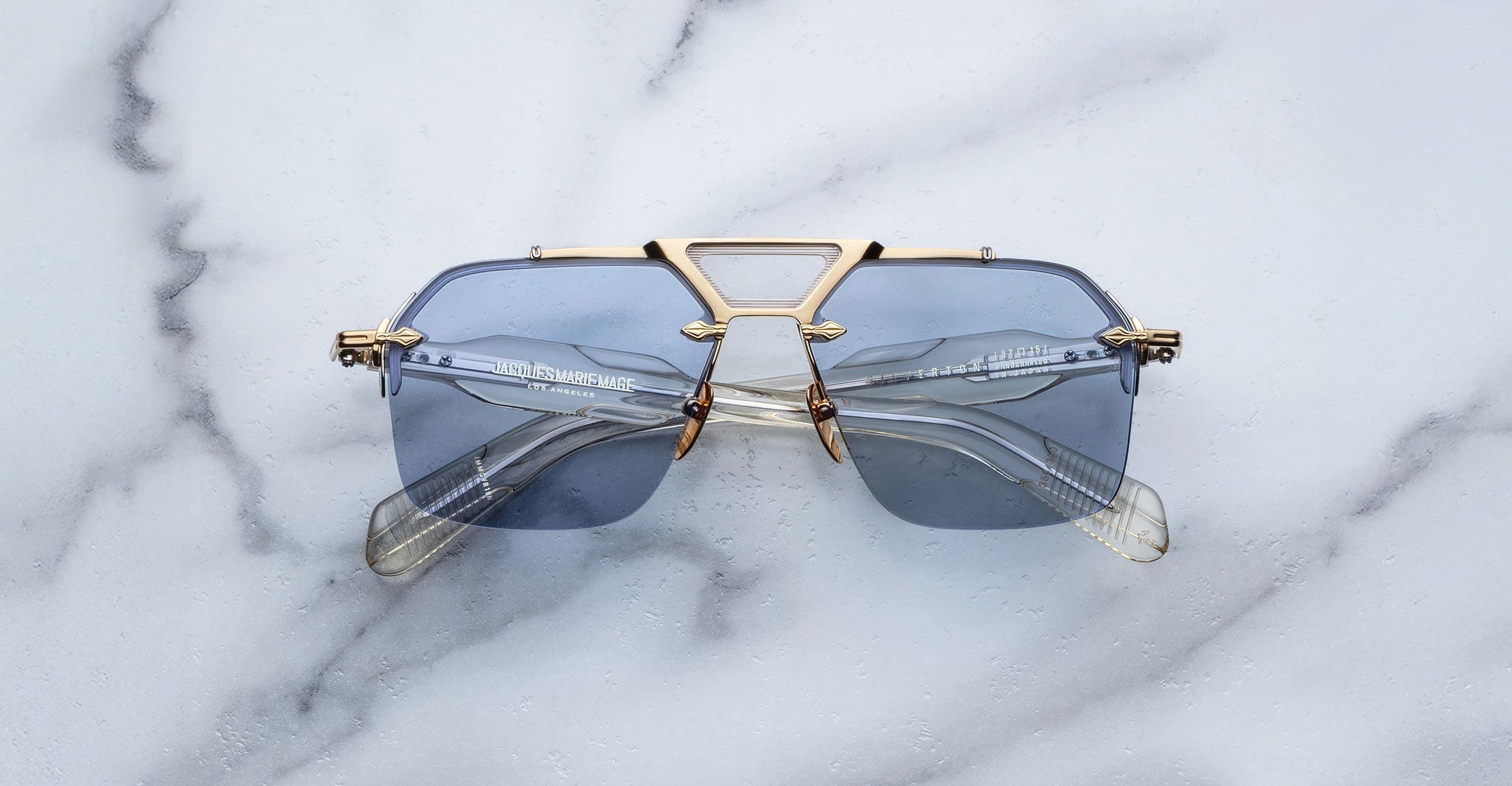 Jacques Marie Mage Silverton sunglass in the Ciel colorway front view