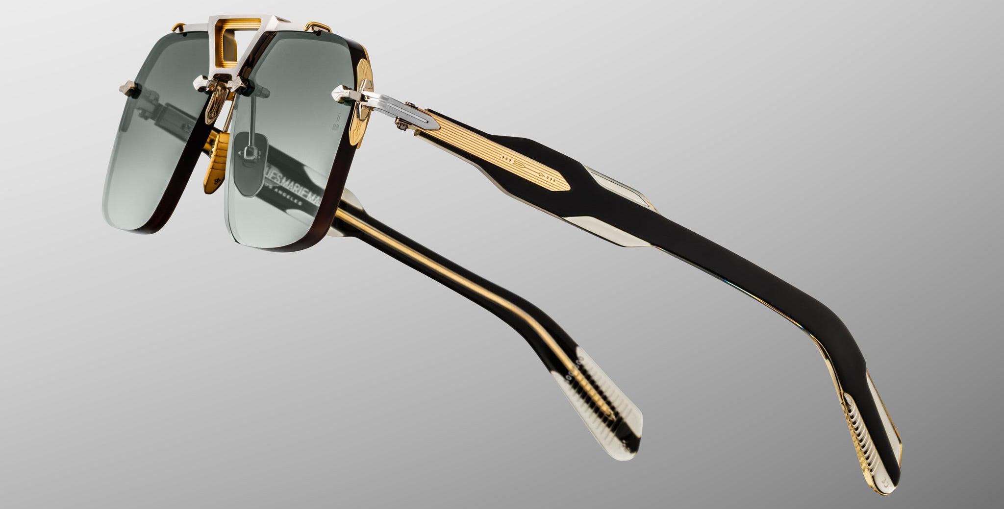 Jacques Marie Mage Silverton sunglass in Viper colorway profile detail