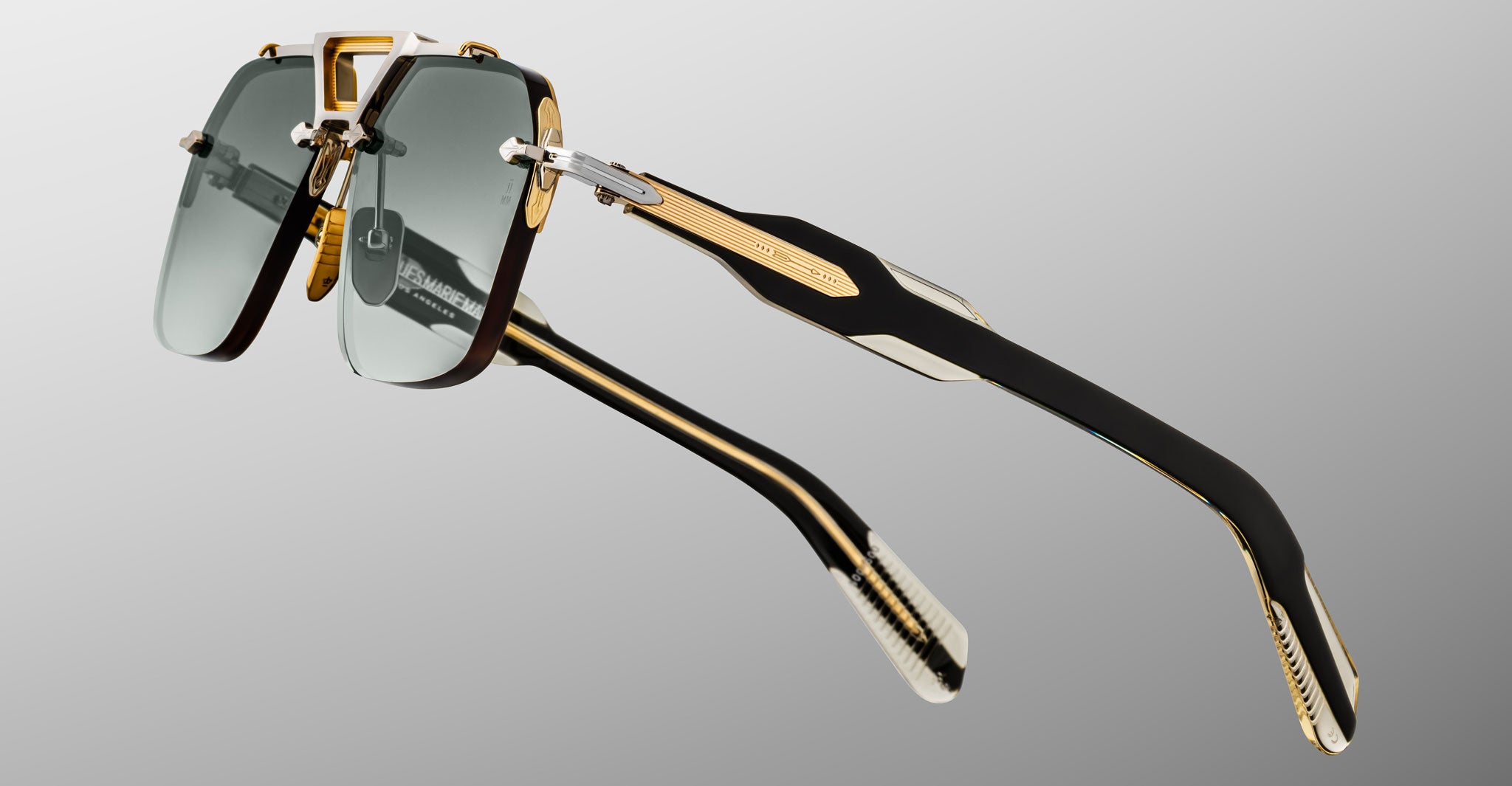 Jacques Marie Mage Silverton sunglass in Viper colorway profile detail