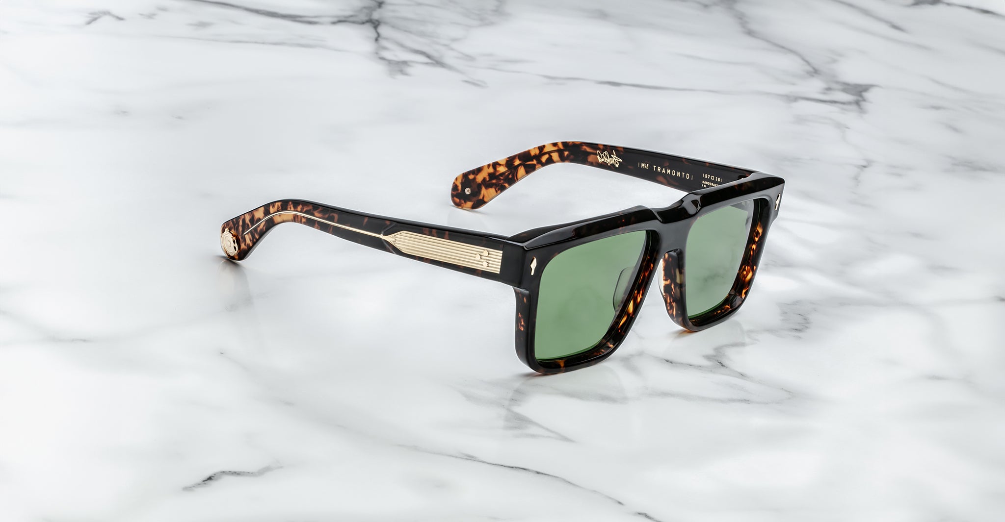 Jacques Marie Mage Tramonto in Agar (tortoise with dark gold hardware and exposed wirecore)