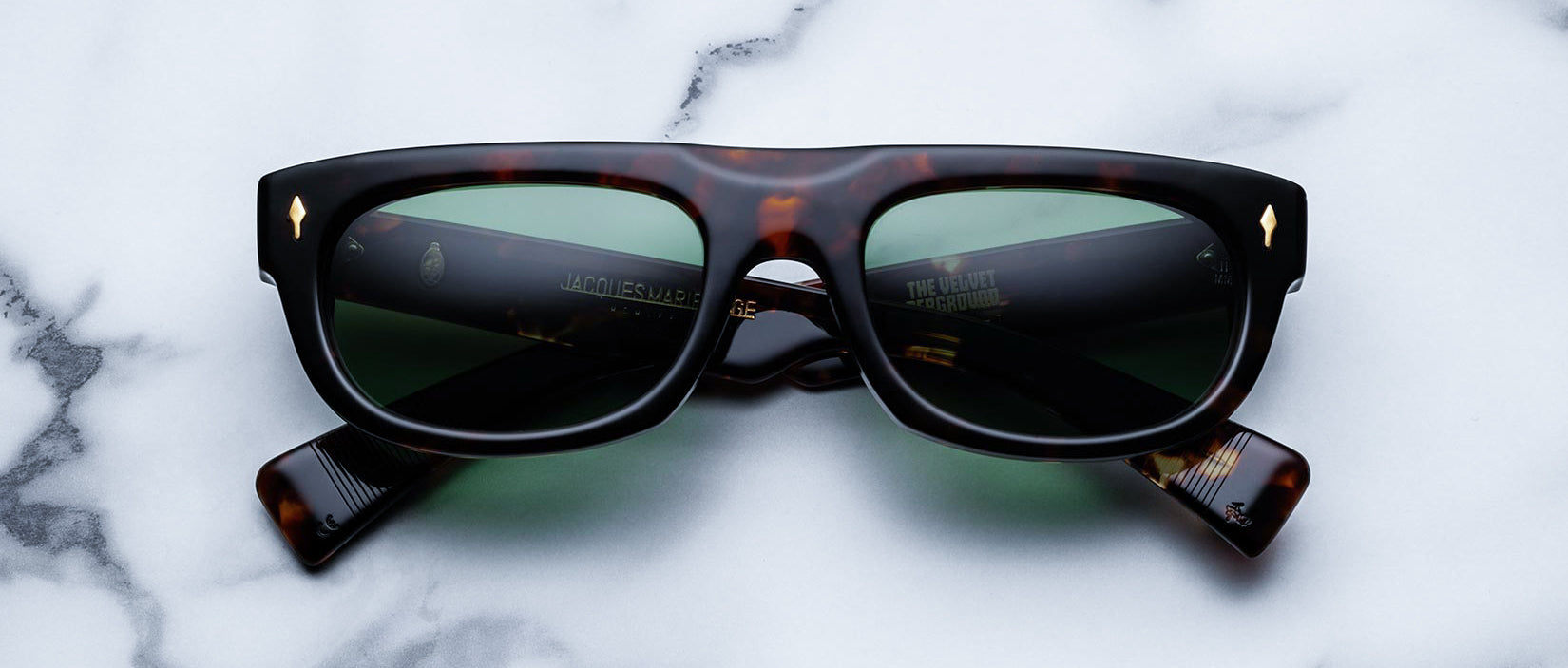 Jacques Marie Mage White Light style sunglasses in color Dark Havana