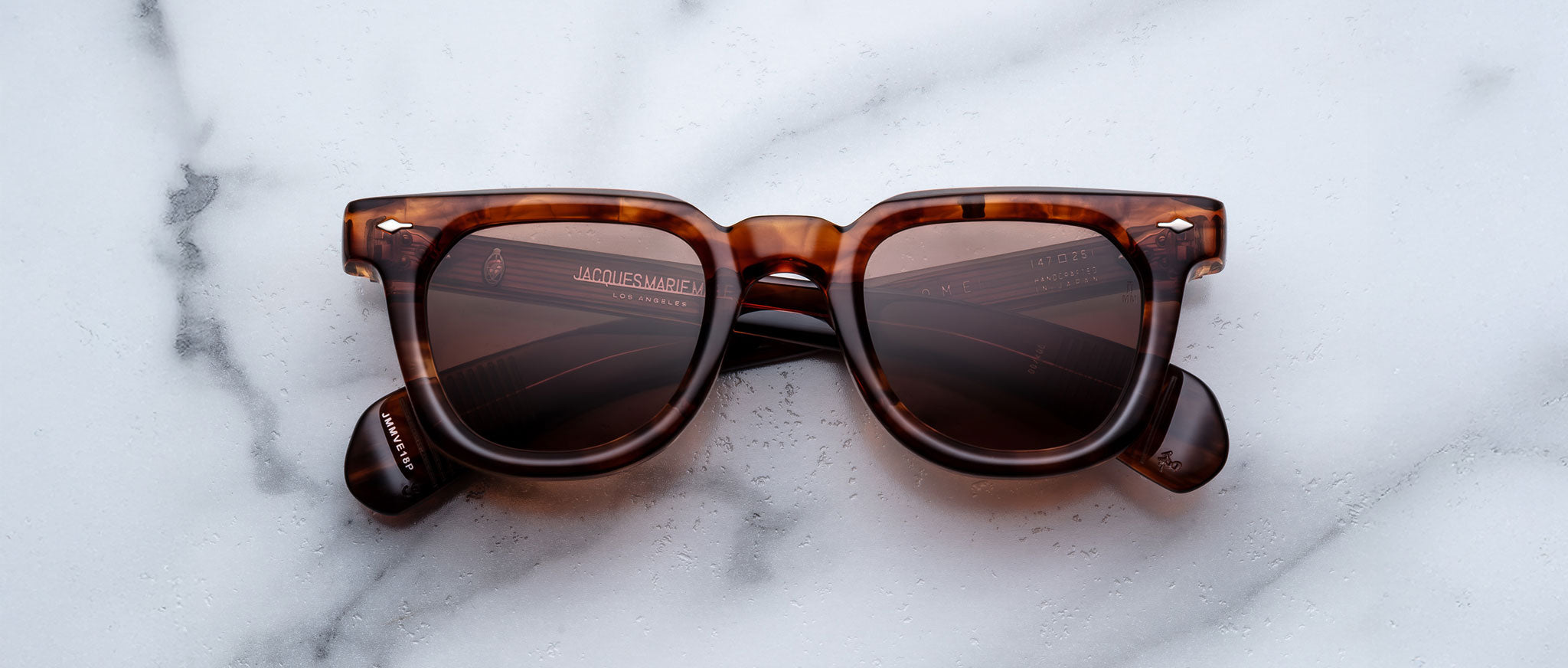 Jacques Marie Mage Vendome sunglasses with UV protection shown from above, displaying the full frame and lenses.
