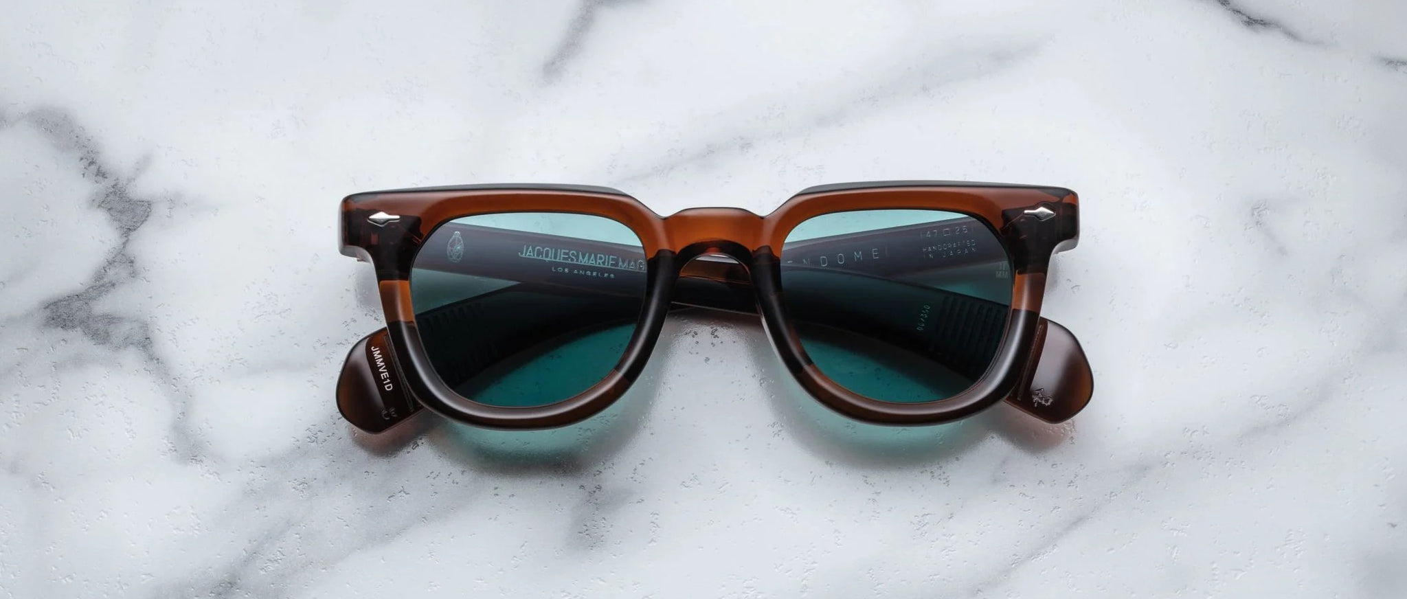 Jacques Marie Mage Vendome sunglasses, brown frames and dark lenses, displayed front view.