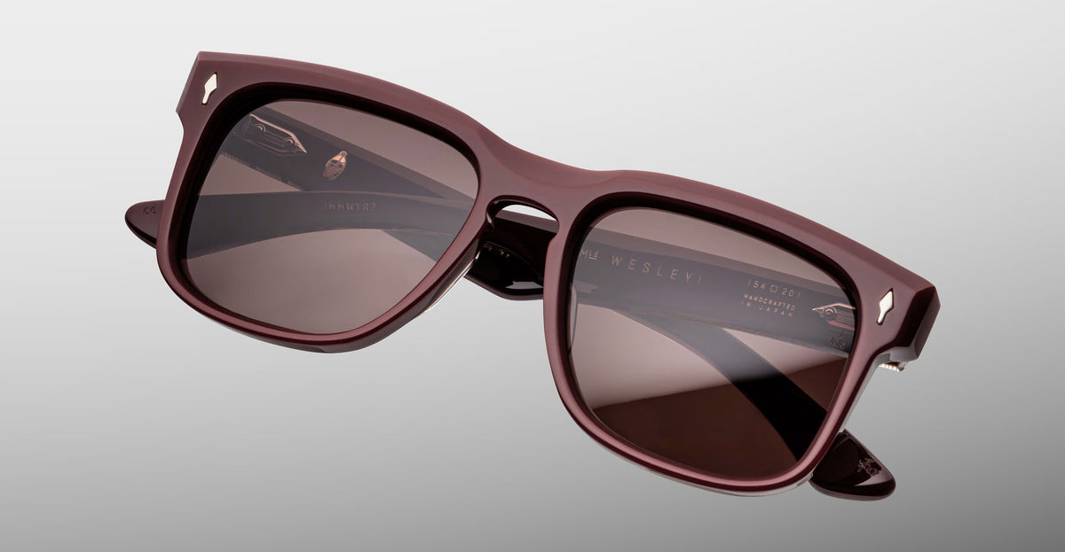 Jacques Marie Mage Wesley sunglasses, square brown frames with dark lenses, front view.