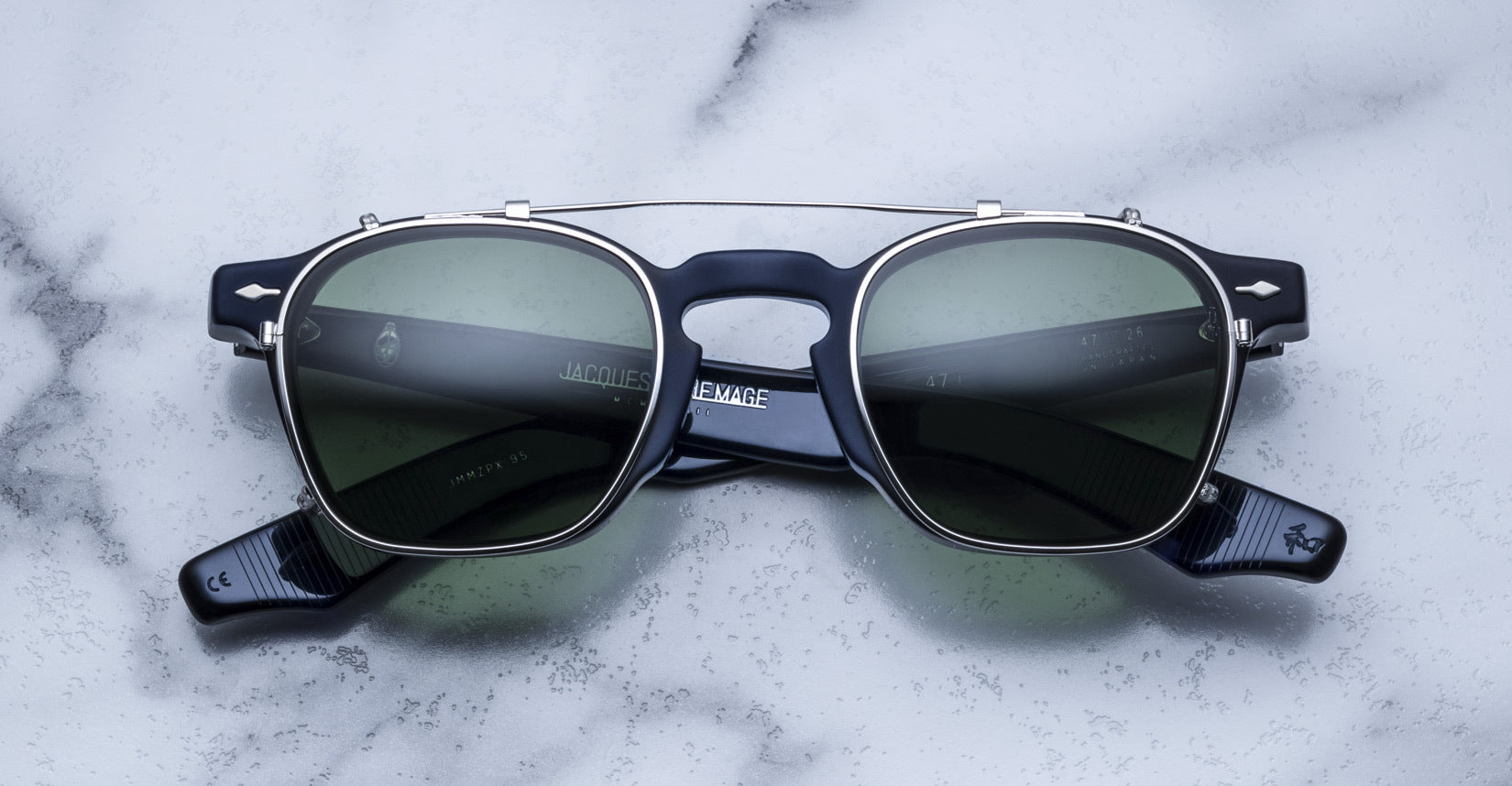 Jacques Marie Mage Zephirin 47 Clip On in Silver/Green JMMZPXC-25