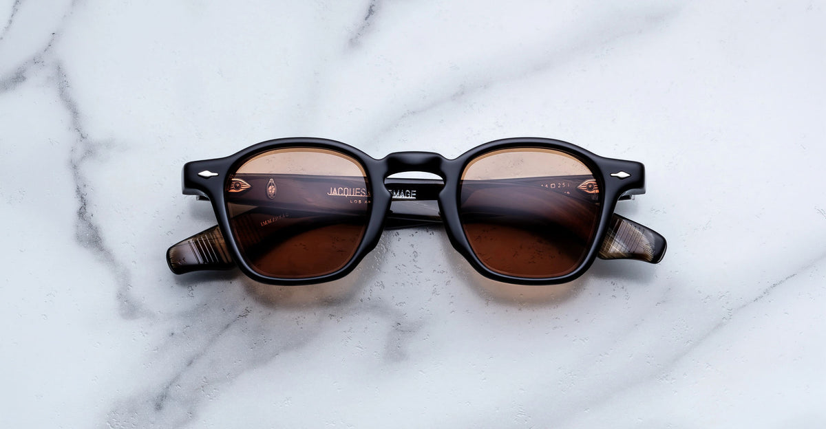 Jacques Marie Mage Zephirin sunglasses in Brun, front view with dark brown acetate and warm brown lenses.