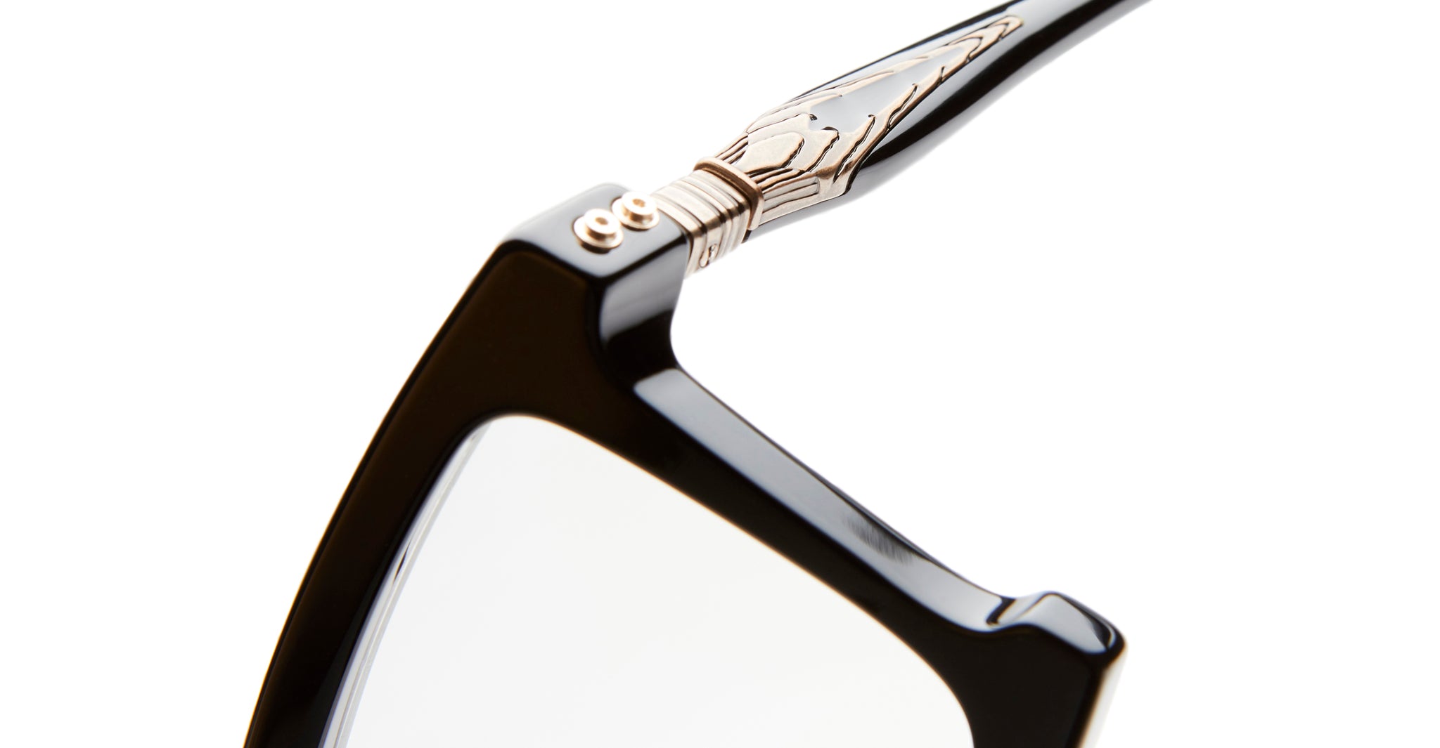 Kuboraum D72 Optical Frame in Color BS Black Shine Hinge Detail