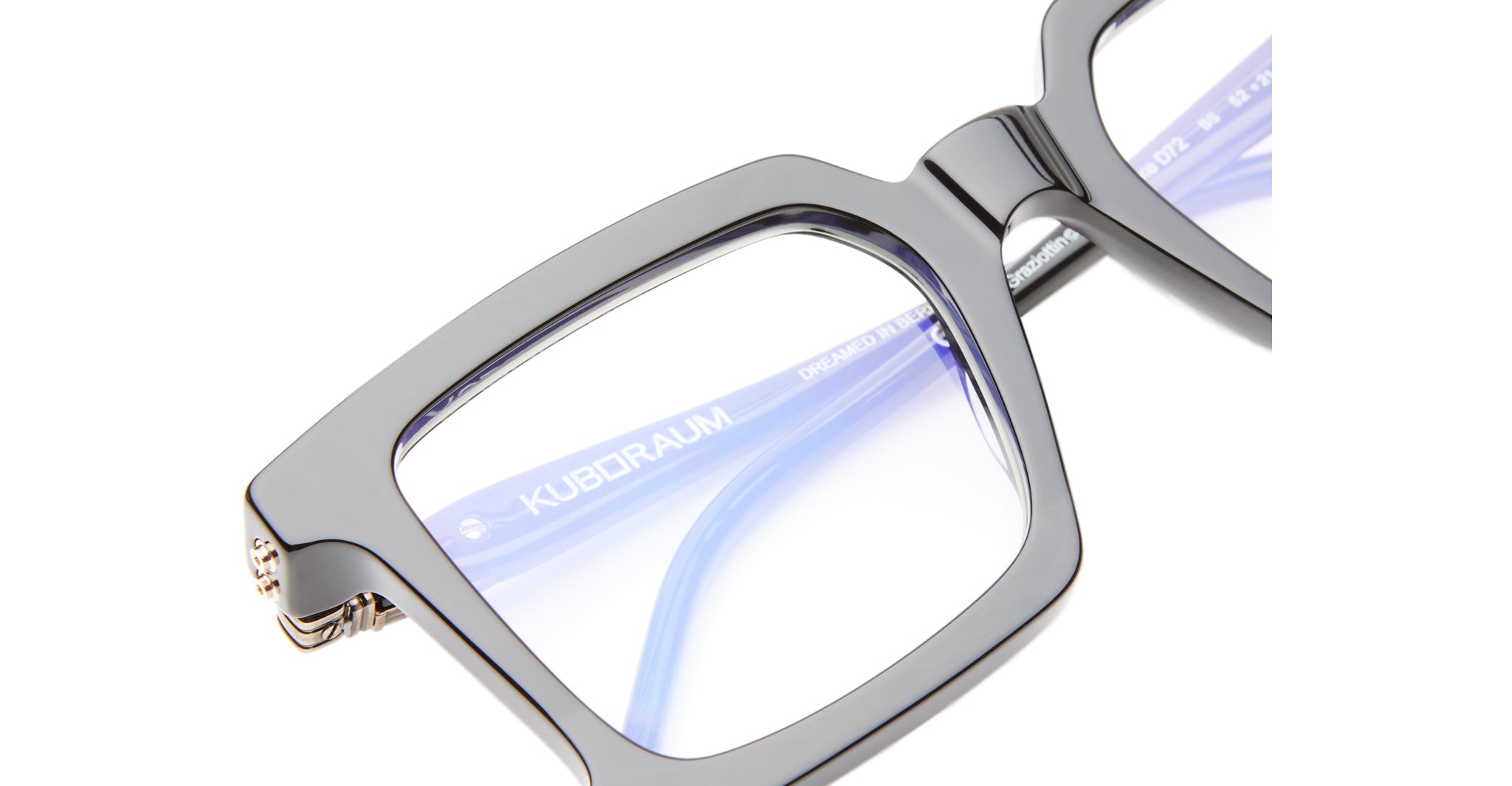 Kuboraum D72 Optical Frame in Color BS Black Shine Lens Detail