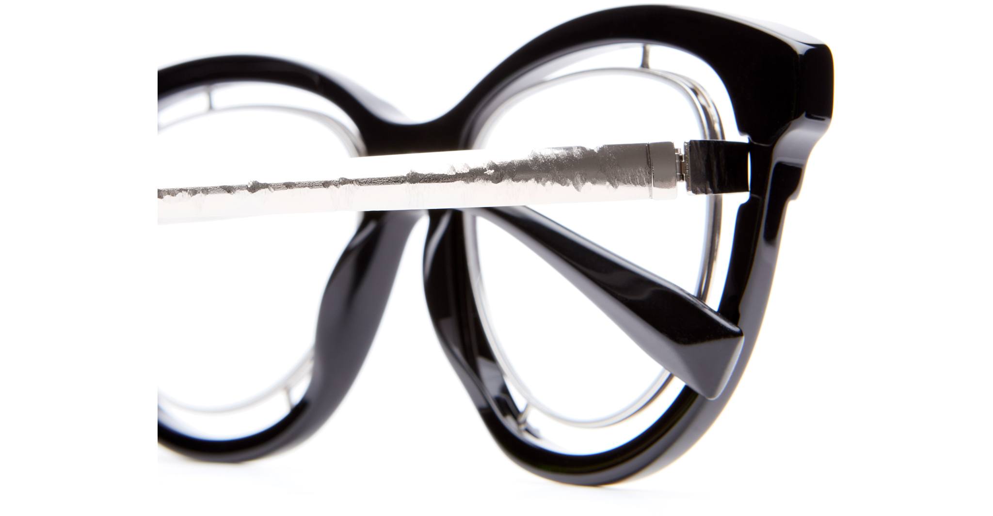 Kuboraum H93 BS in Black Shine with Black Shine and Silver KROH93BS000000OP