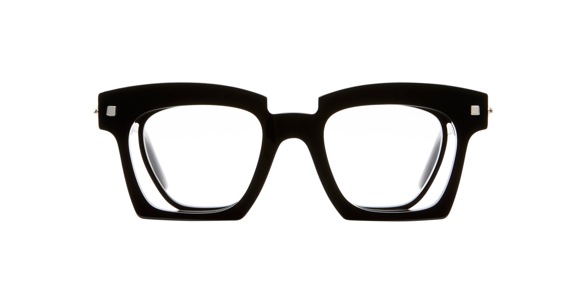 Front View of Kuboraum J9 Optical Frame in Color BS Black Shine
