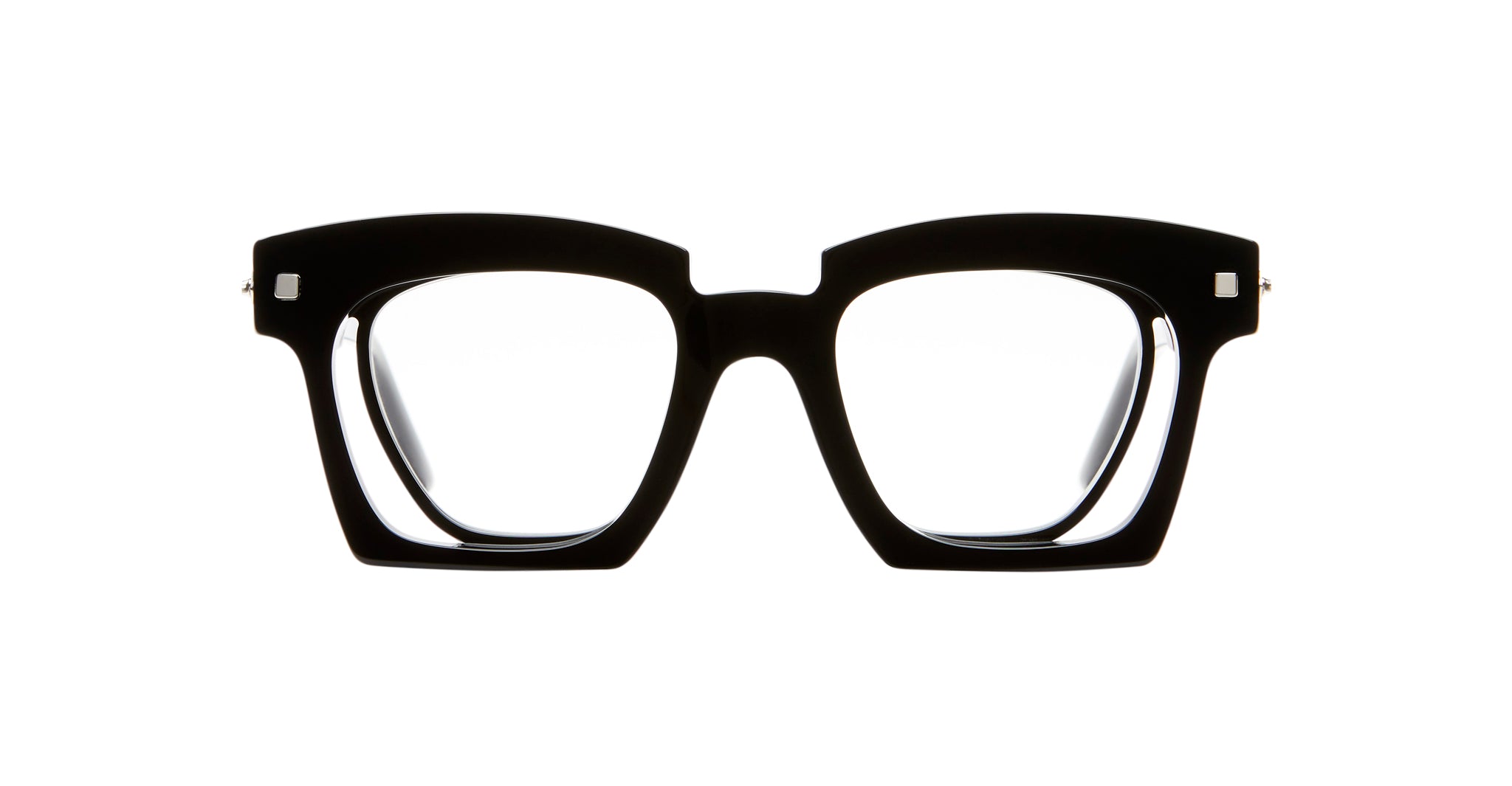 Front View of Kuboraum J9 Optical Frame in Color BS Black Shine