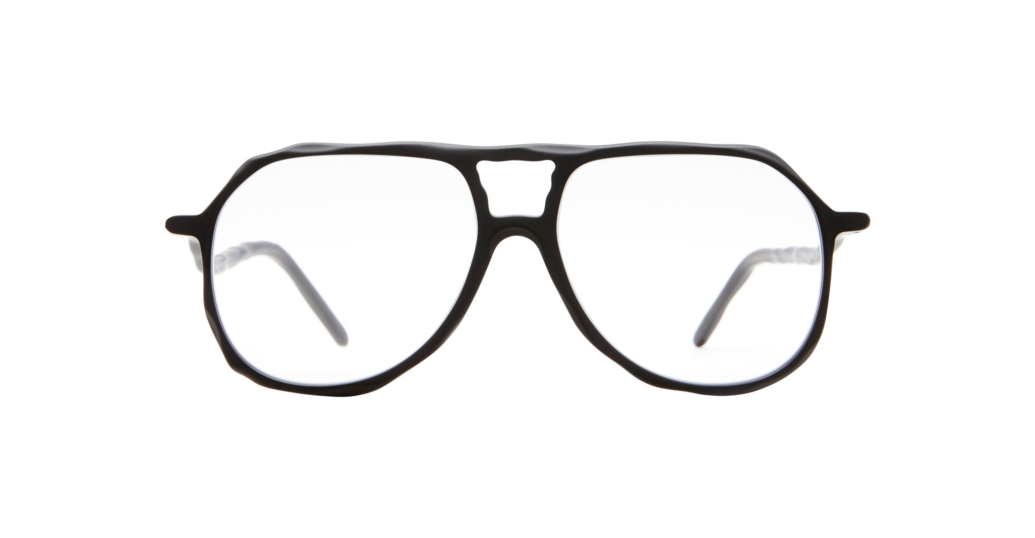 KUBORAUM L10 black-rimmed eyeglasses, prescription model, front view showing frame design.