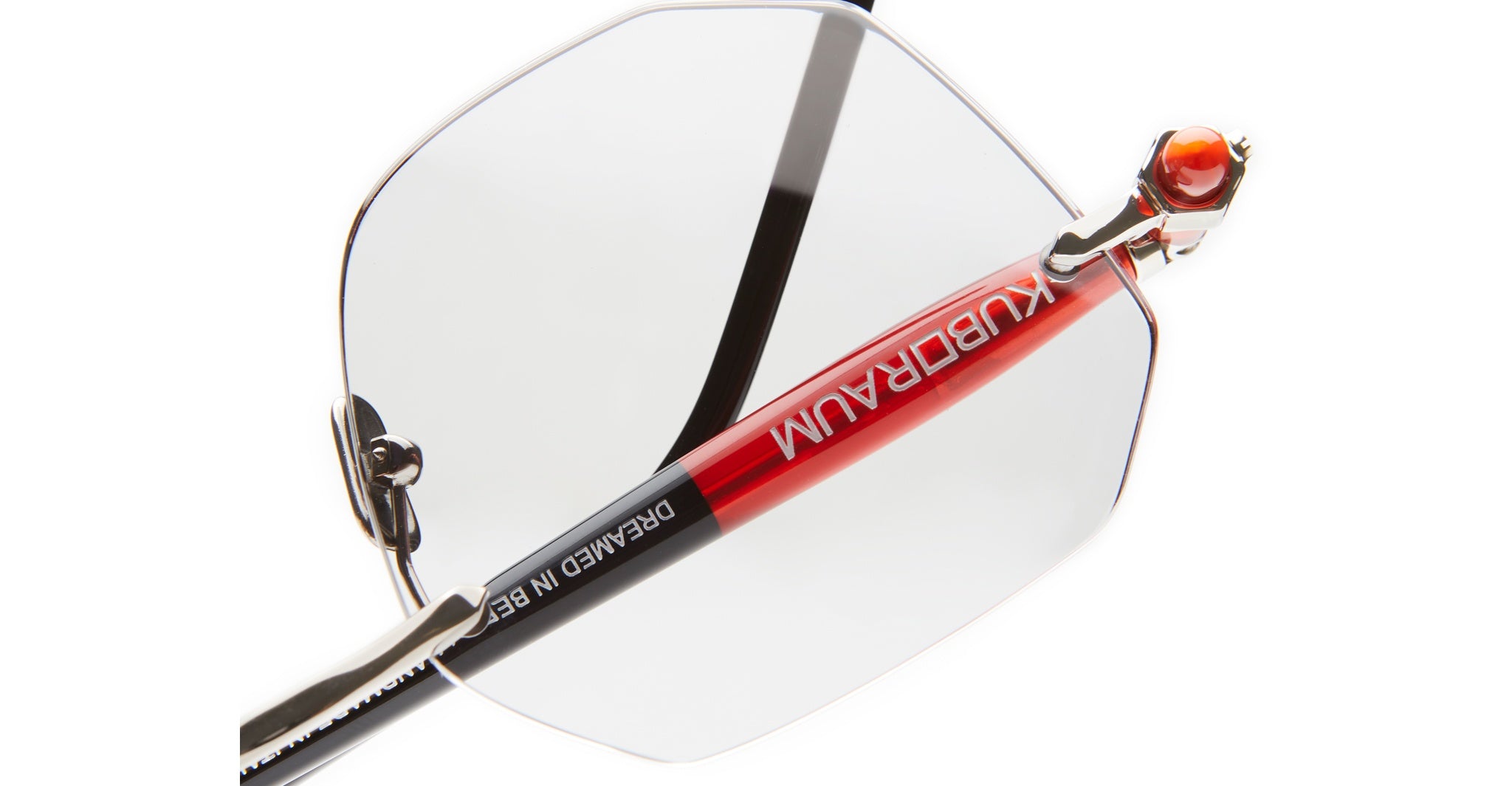Kuboraum P57 SI RD in Silver with Burgundy and Black Shine KRSP57SIRD00002F