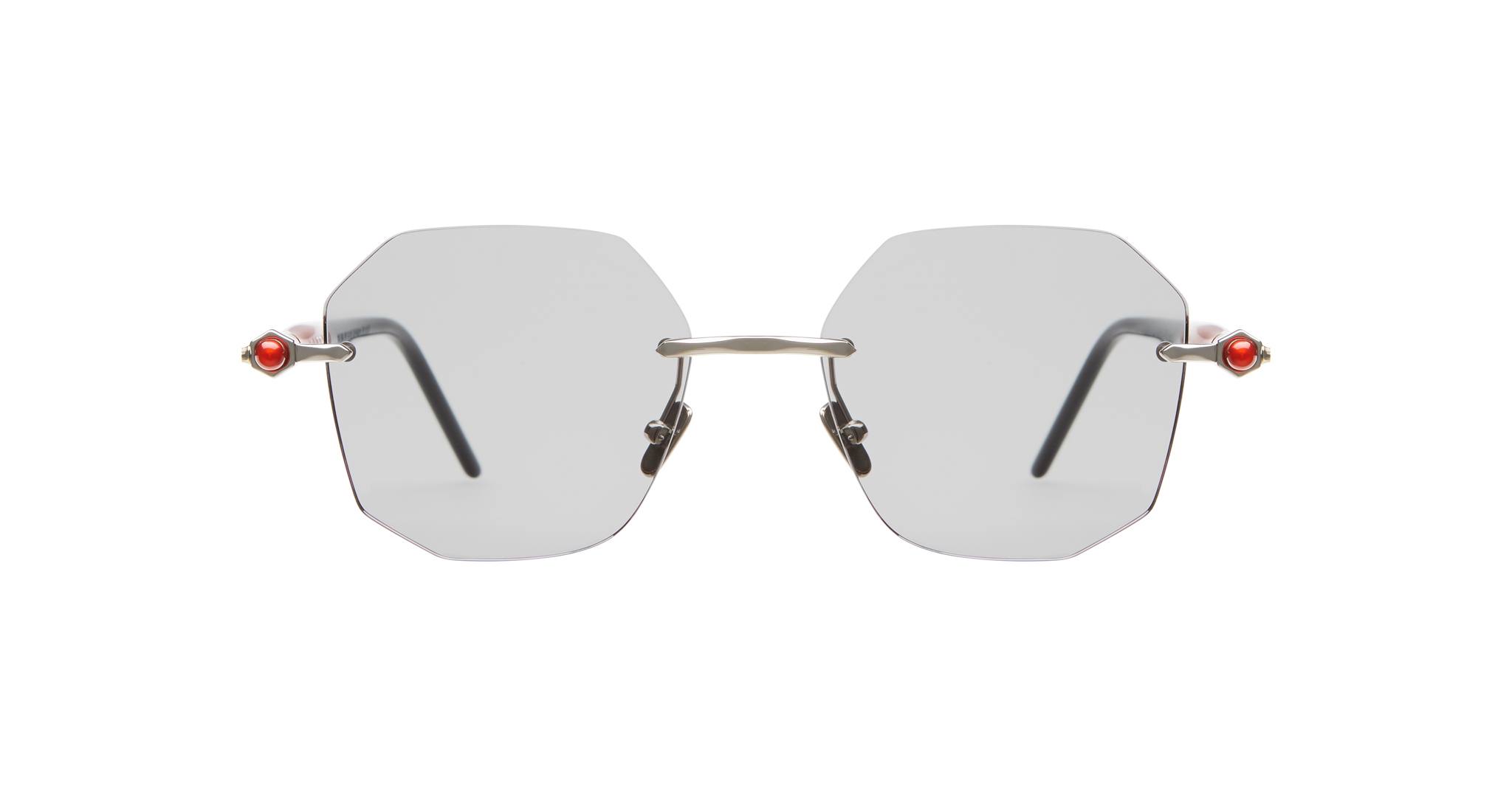 Kuboraum P57 SI RD in Silver with Burgundy and Black Shine KRSP57SIRD00002F