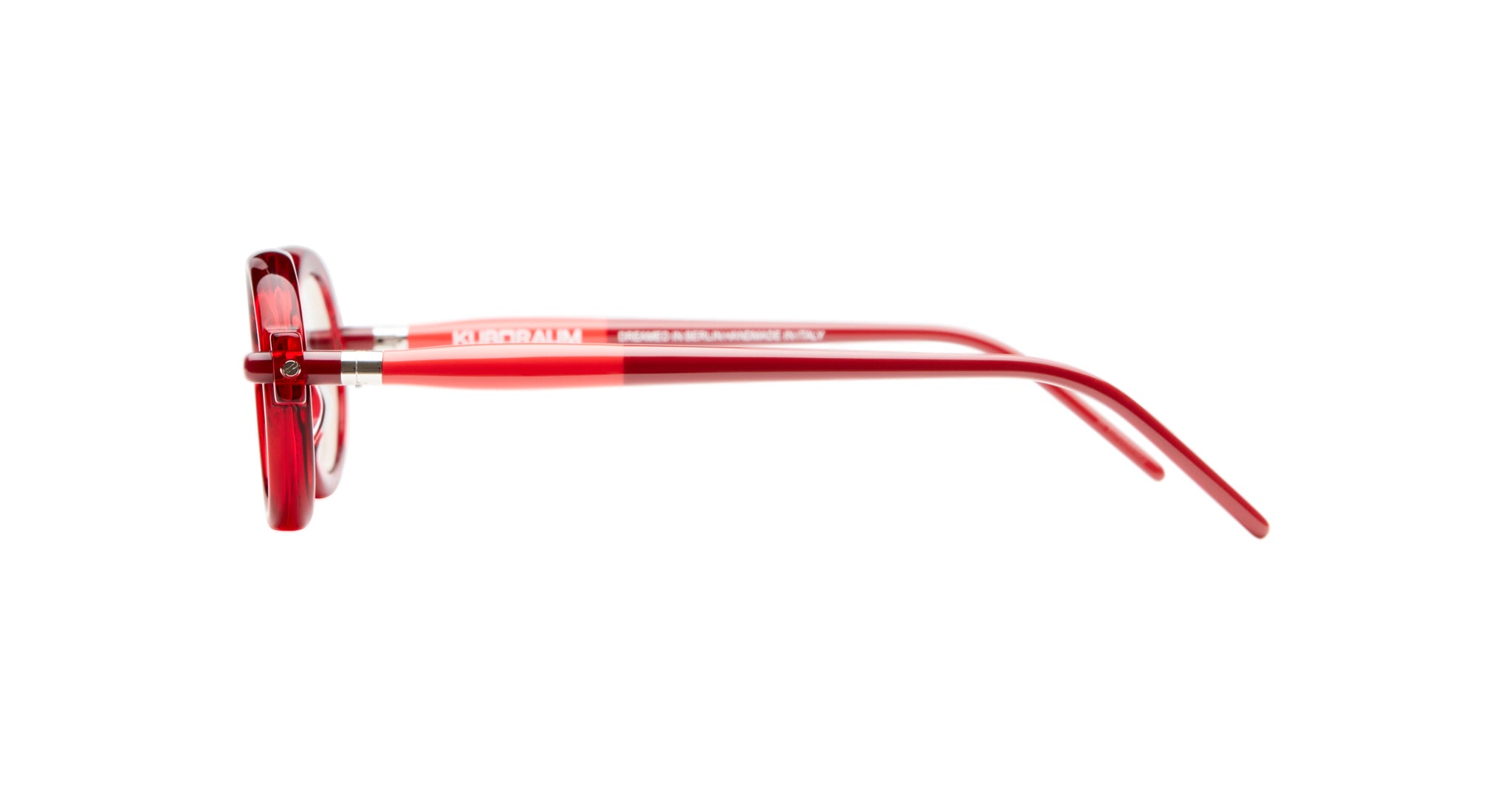 Profile view of Kuboraum P6 Sunglass in RU Ruby