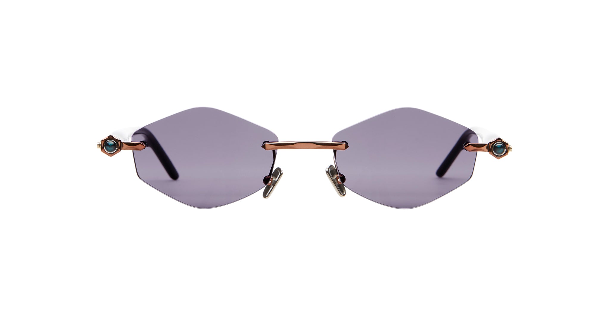 Front View of Kuboraum P60 Sunglass in Color BZ GH Bronze