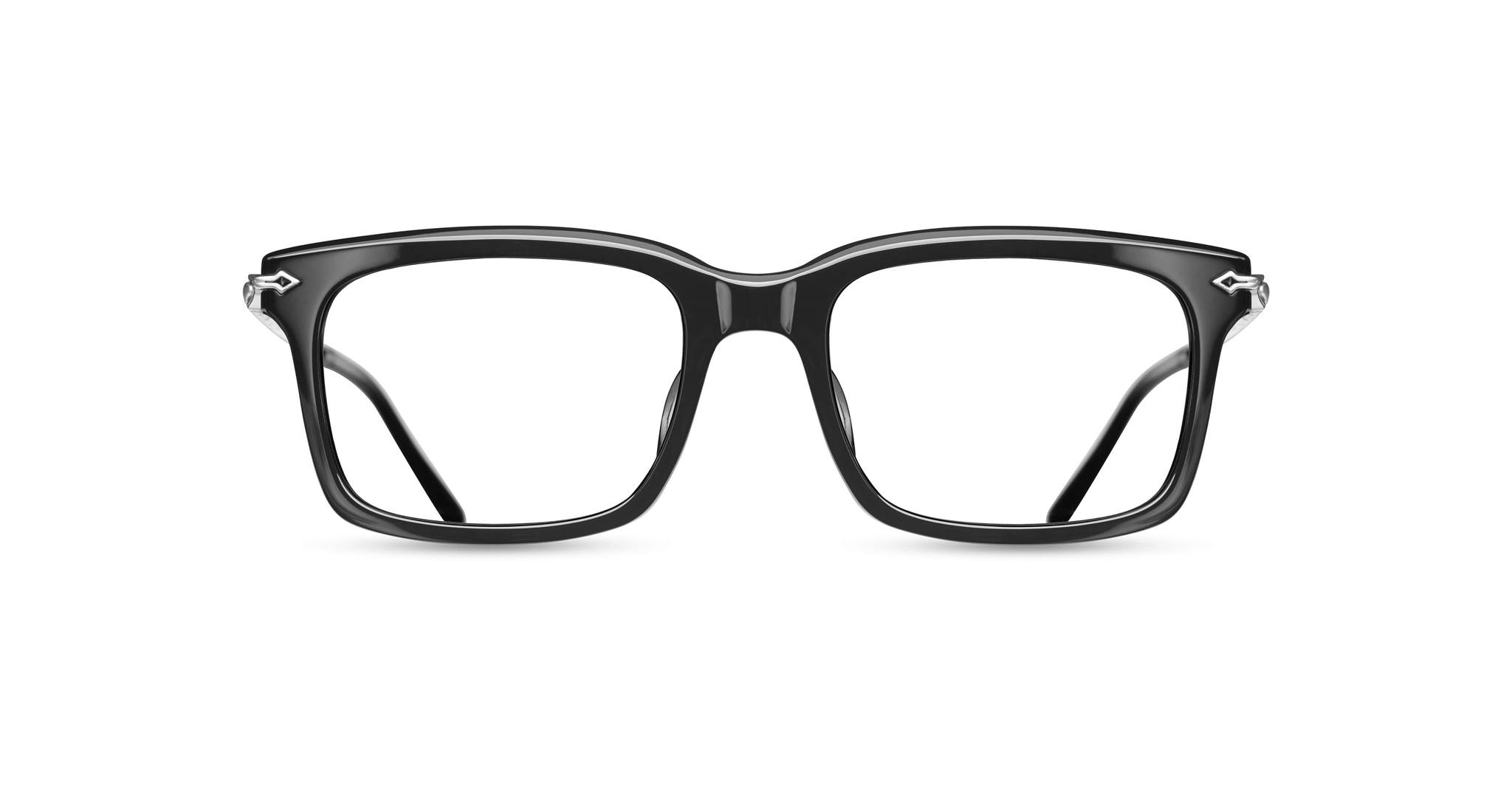 Matsuda M2037 Eyeglass in Black and Brushed Silver Optical