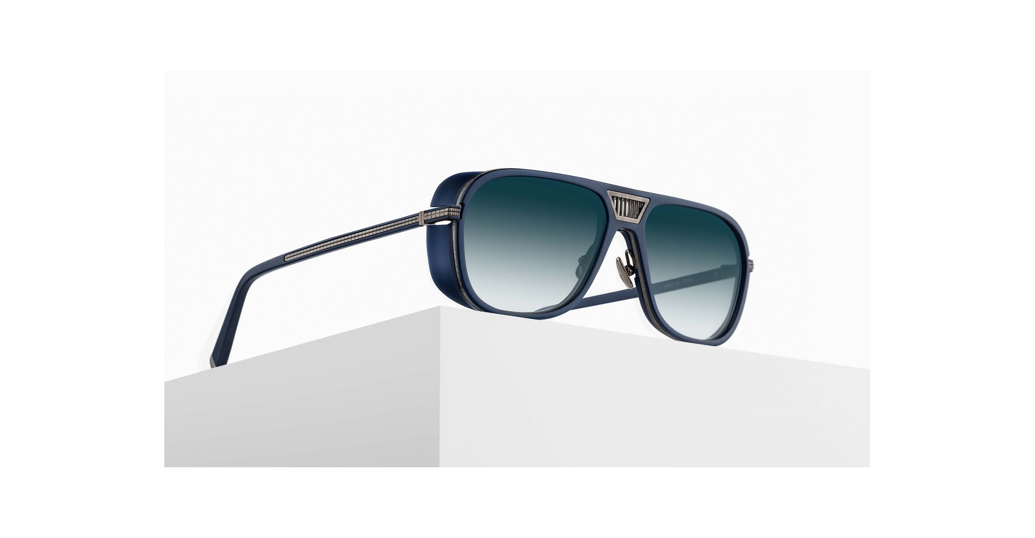 Matsuda M3023-V2 Antique Silver and Matte Navy M3023-V2.SG.AS-MNV.55