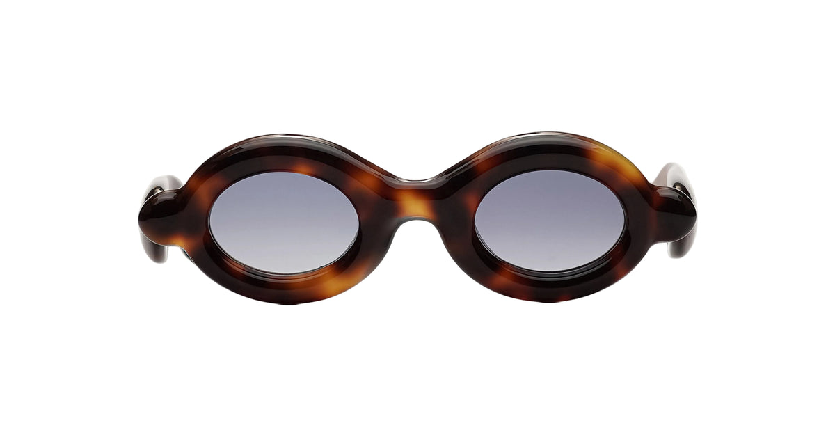 A pair of oval Paloceras model RX sunglasses with a classic tortoiseshell acetate frame, front view