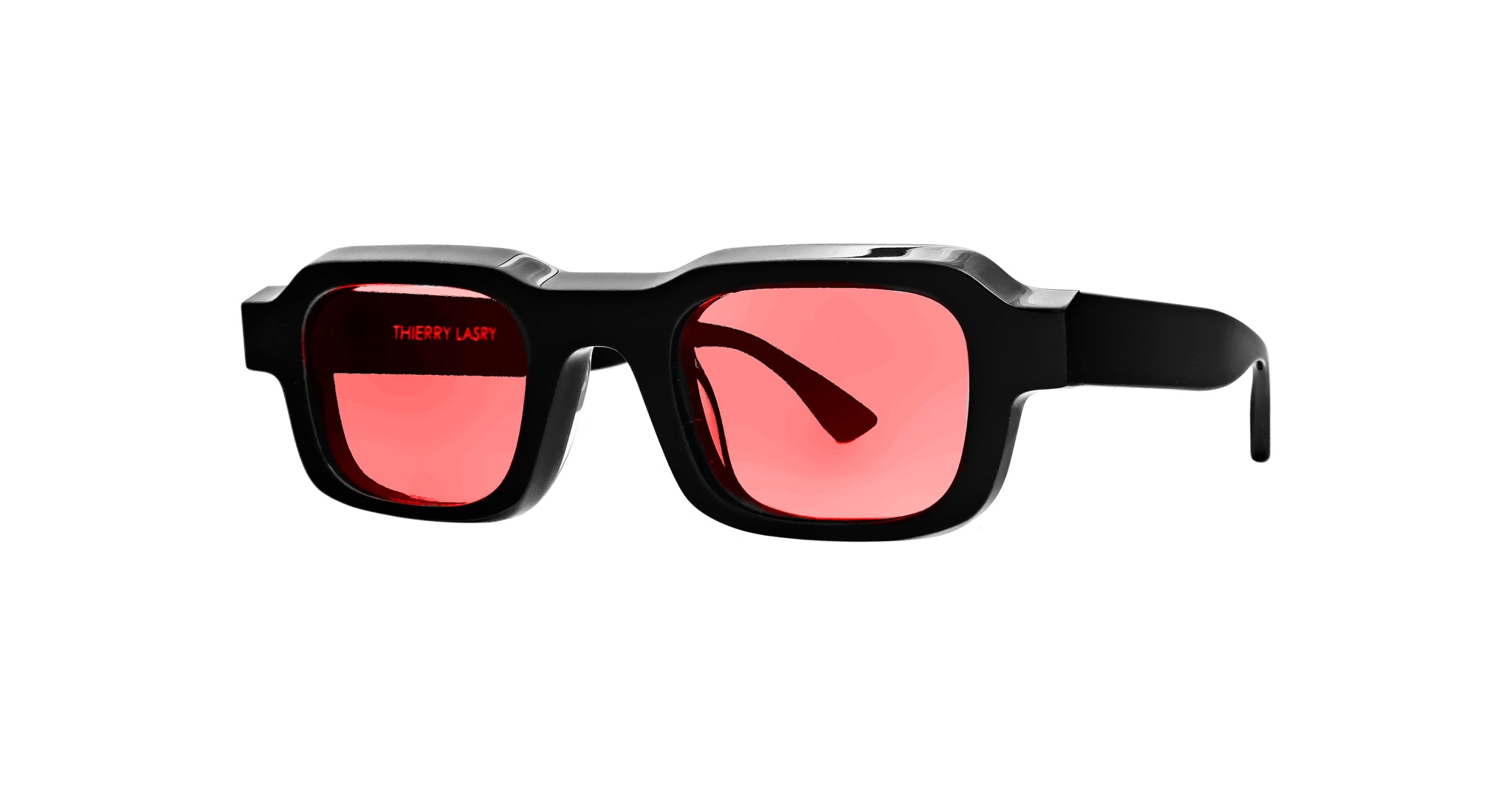 Thierry Lasry Flexxxy Sunglass in Black with Red Lenses