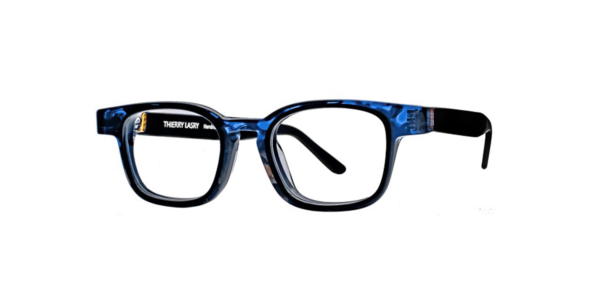 Profile of Thierry Lasry Hormony Optical Frame in Color Marble Blue