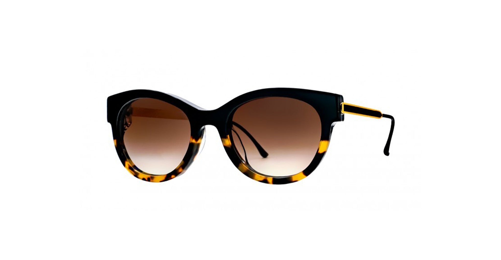 Profile of of Thierry Lasry Peachy Sunglass in Color Black and Tortoise