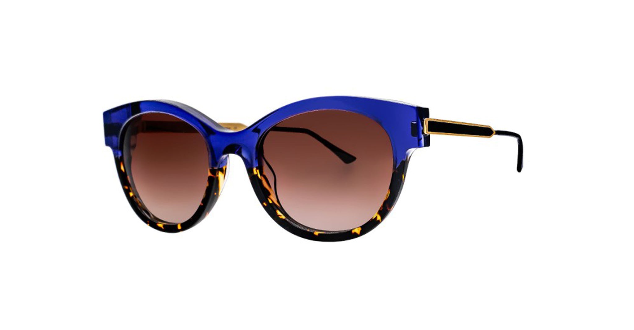 Profile of Thierry Lasry Peachy Sunglass in Color Blue