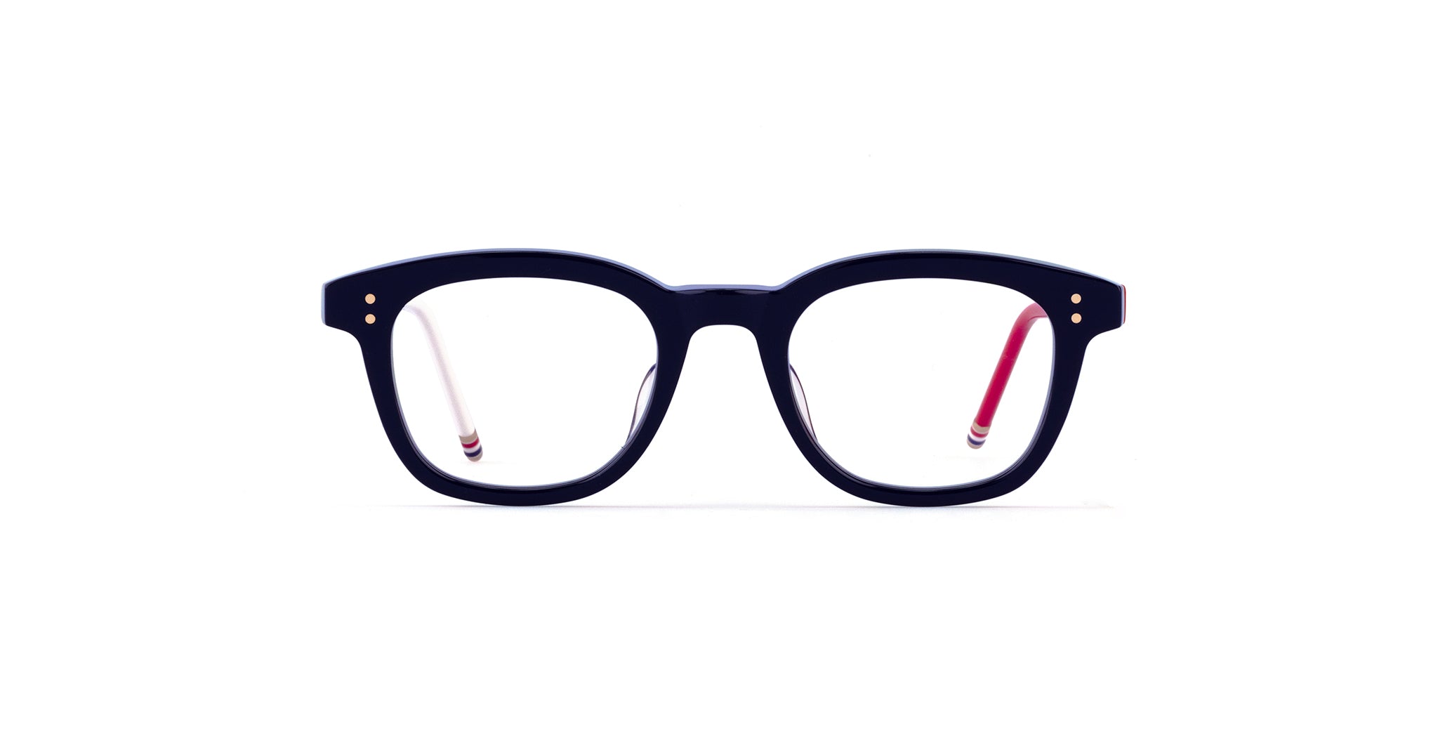 Thom Browne 921 Eyeglasses in Navy, Red and White