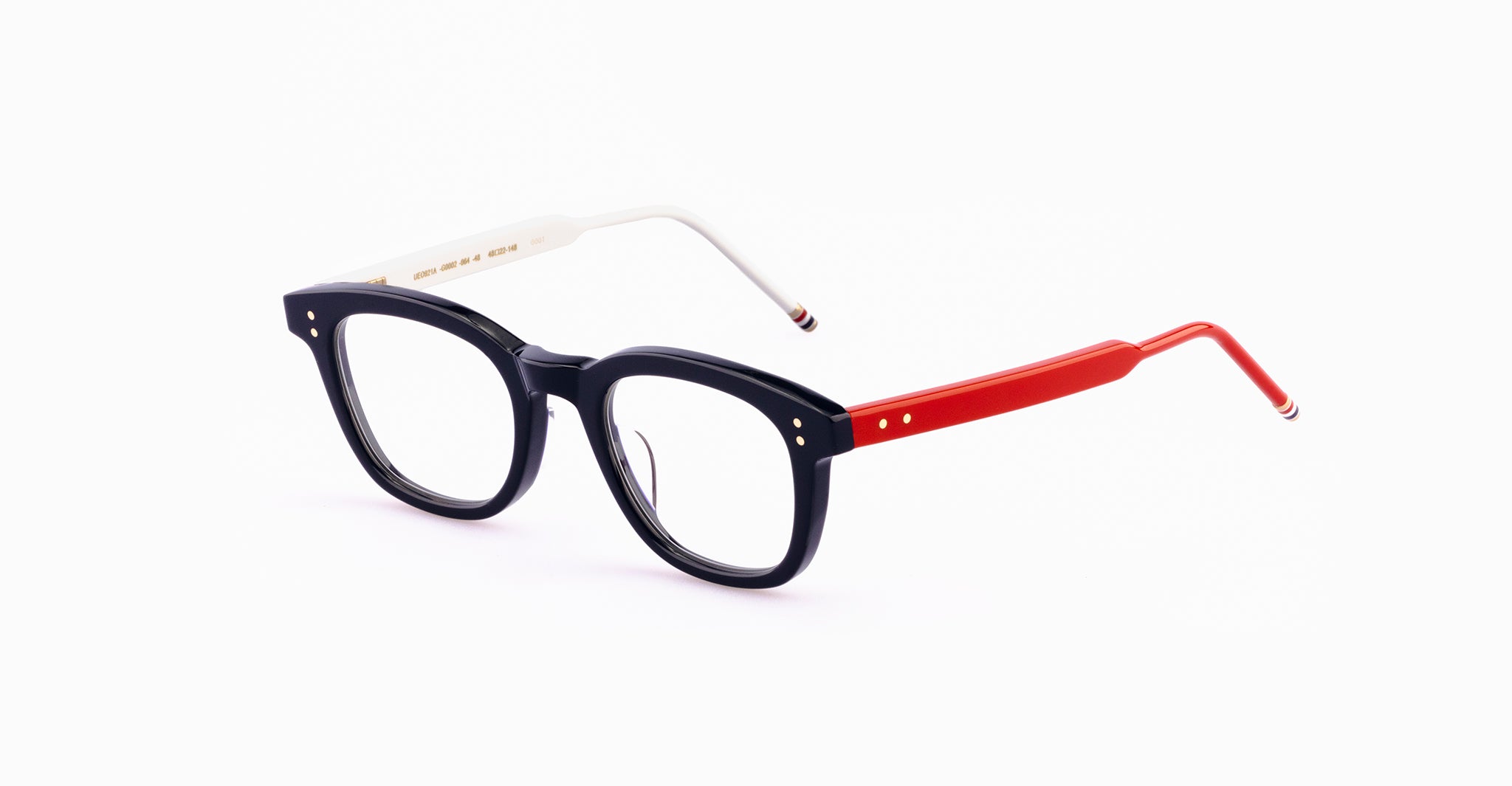 Thom Browne 921 Eyeglasses in Navy, Red and White