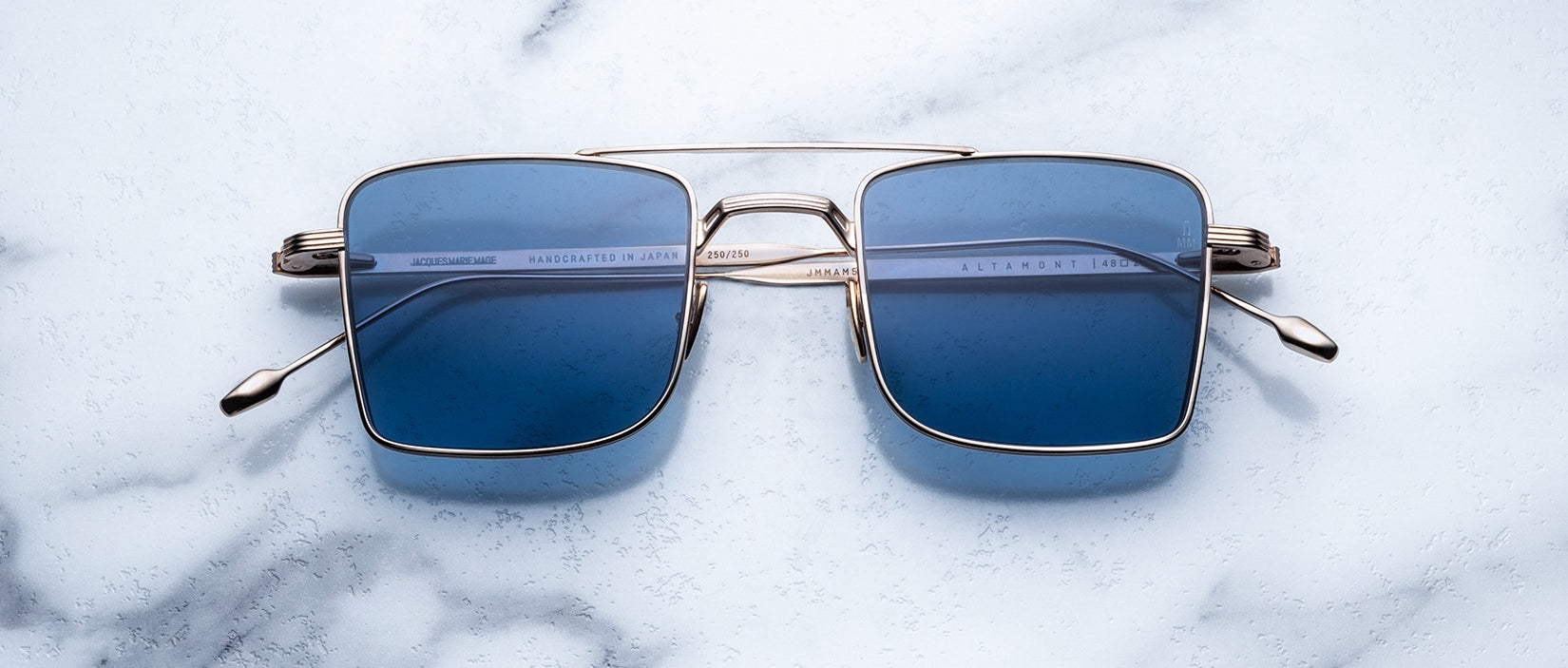 Jacques Marie Mage Altamont style sunglasses in Gold Antique