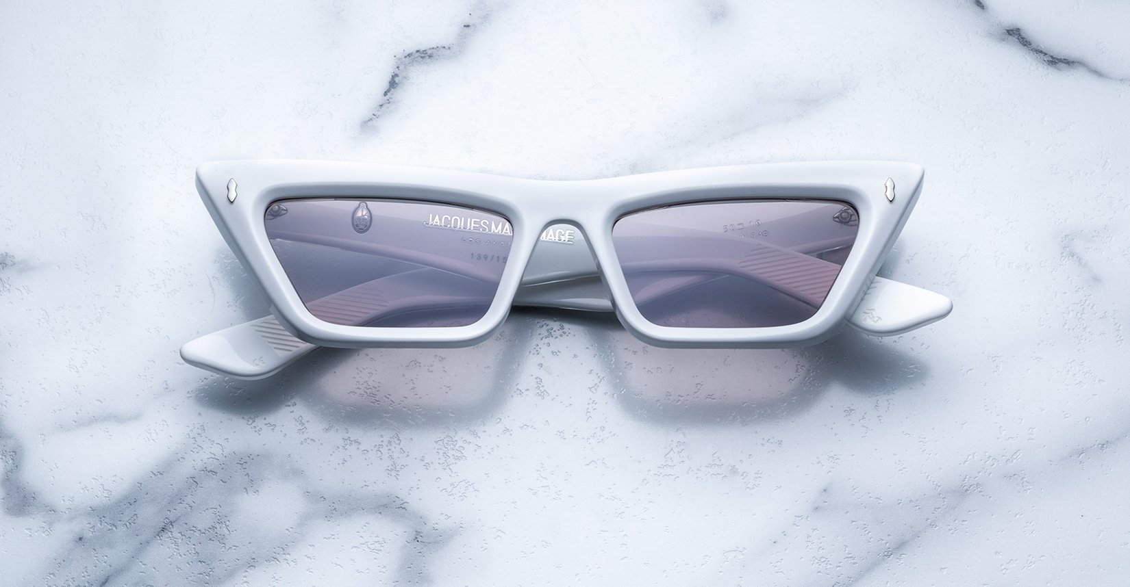 Jacques Marie Mage Debbie White cateye sunglasses JMMDB-4B