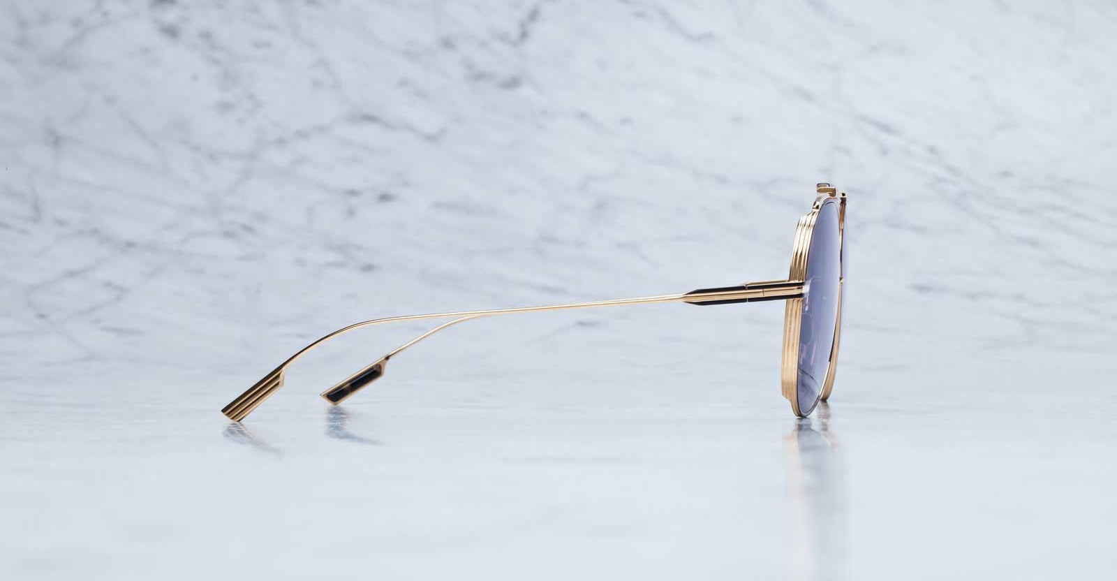 Side view of the Jacques Marie Mage Cochise aviator style sunglasses in colorway JPS