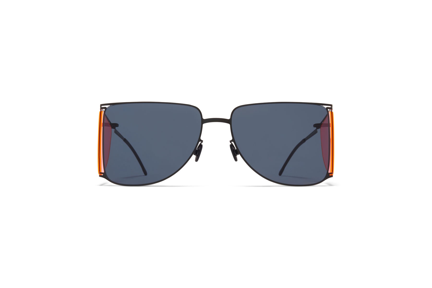 Mykita x Helmut Lang HL002 Sunglasses in Color 871 Black with Fluo Pink Sides