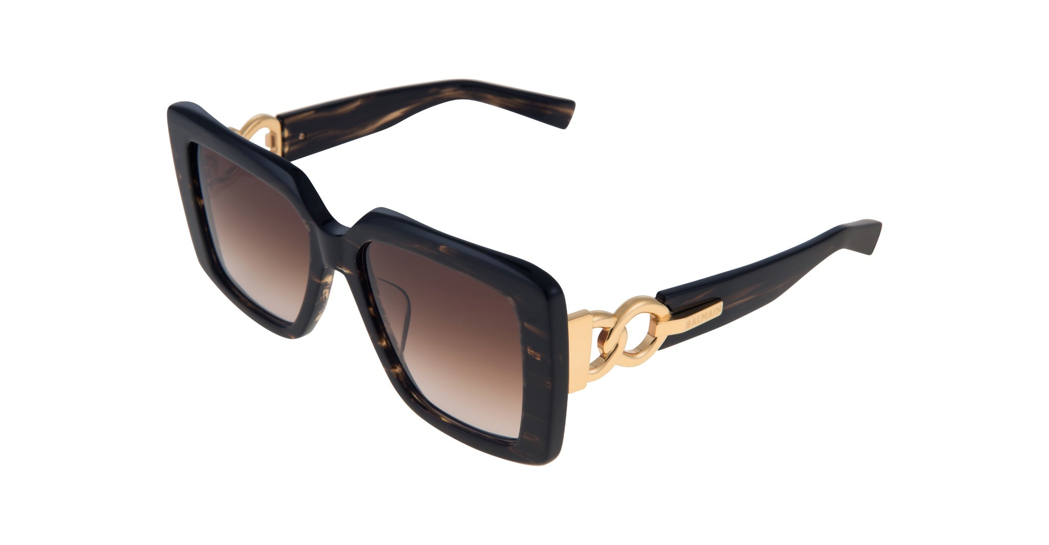 Balmain La Royale in Dark Brown Swirl and Gold BPS-105B-56