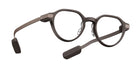 Even Realities G2 A smart eyeglasses in round brown design with temple speakers, shown at an angle.