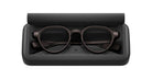Even Realities G2 A smart eyeglasses by Even Realities shown from above inside an open black hard case with shaped interior.