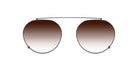 Even Realities G2 A Clip-On sunglasses, rimless brown gradient aviators with thin metal bridge, front view.