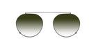 Even Realities G2 A Clip-On eyeglasses with round gradient lenses and thin metal frame, front view.