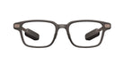 Front view of Even Realities G2 B Smart Glasses eyeglasses featuring dark rectangular acetate frames and thick black nose pads.