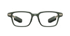Even Realities G2 B Smart Glasses eyeglasses, front view, featuring green rectangular frames and thick temples.